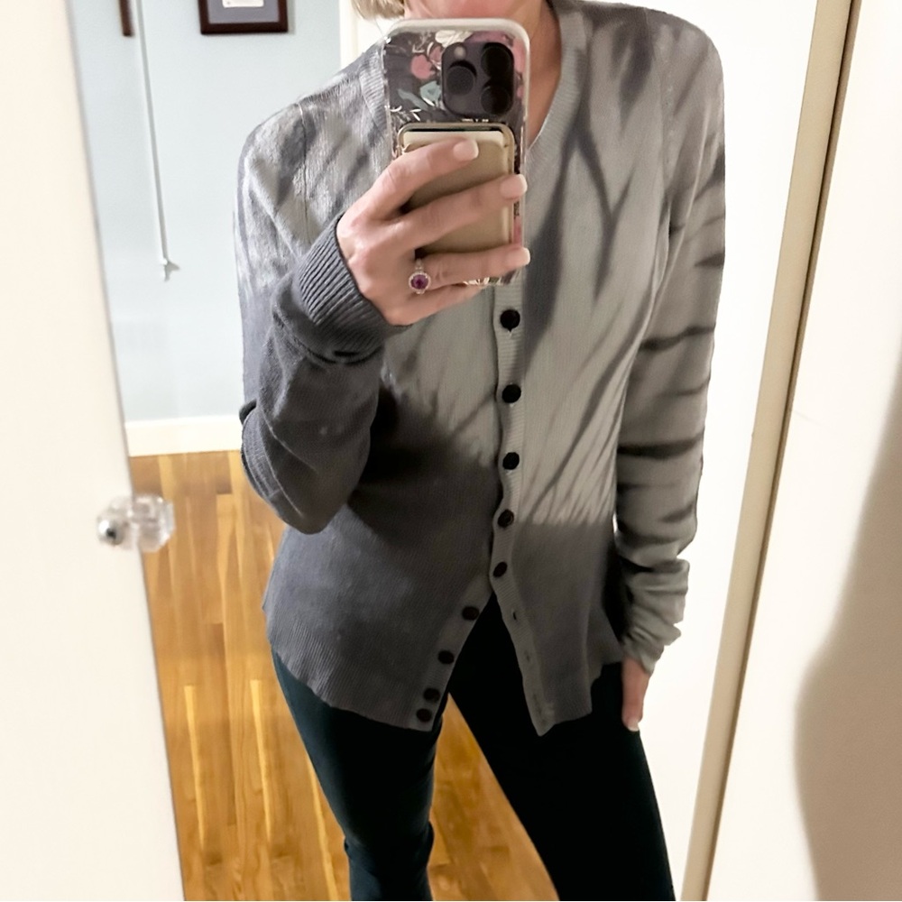 Parker Blue Tie Dye Cashmere Cardigan